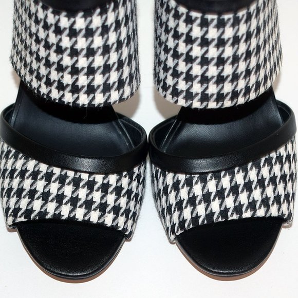 Karl Lagerfeld Paris Camryn Leather Sandal in Black/White Fabric - Picture 5 of 10